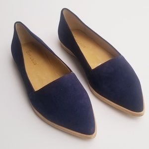 Anthro Gee WaWa Blue Suede Slip-on Loafers 8.5